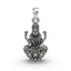 Front view of the 925 silver Mahalakshmi pendant showing the goddess on a lotus.