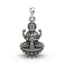 Front view of the 925 silver Goddess Lakshmi pendant showing intricate handmade details and divine blessings.