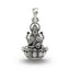 Front view of the 925 Silver Lakshmi Devi Pendant showcasing intricate handcrafted detailing.