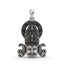 Front view of the handcrafted 925 Silver Khatu Shyam Ji Pendant with oxidized finish.
