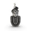 Front view of the 925 Sterling Silver Mahakaleshwar pendant featuring intricate Mahakal face detailing.