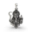Front view of the 925 Silver Kali Maa Pendant showcasing intricate handmade detailing of the fierce Goddess.