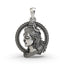 Front view of the 925 silver Lord Shiva face pendant showing intricate divine details.