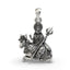 Front view of the 925 silver Mahagauri Durga pendant on a bull with a beautiful antique-oxidized finish.