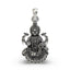 Front view of the 925 silver Lakshmi Maa pendant showing the four-armed goddess on a lotus.