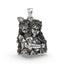Front view of the 925 Silver Radha Krishna Embrace Pendant showing detailed oxidized finish.