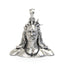 Front view of the 925 silver Adiyogi Shiva bust pendant featuring crescent moon and snake details.