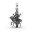 Front view of 925 sterling silver Shukra Deva pendant showing the Navagraha Venus God on a horse.