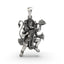 Front view of the 925 Silver Hanuman carrying Ram Lakshman pendant showing detailed craftsmanship.