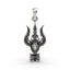 Front view of the 925 Silver Mahadev Trishul Nandi Damru Pendant showing intricate sacred details.