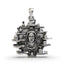 Front view of the 12 Jyotirlinga 925 silver pendant showcasing intricate divine details.