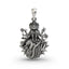 Front view of the Gayatri Mata 925 silver pendant, highlighting divine details for wisdom and peace.