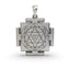 Front view of the 925 Silver Dhumavati Yantra Pendant showing intricate sacred geometry and polished finish.