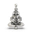 Front view of the Meditating Hanuman Ji Pendant in 925 oxidized silver, showing the serene yogic pose and details.