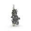 Front view of the Salangpur Kashtabhanjan Hanumanji pendant crafted in oxidized 925 sterling silver.