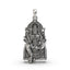 Front view of the 925 sterling silver Samayapuram Mariamman locket, showcasing the goddess's divine form.