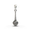 Front view of the Alankar Silver Gada Pendant, showcasing the intricate design of the Hanuman mace in oxidized 925 silver.