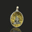 Front view of the 925 sterling silver VaghNath Bapu 3D pendant with a two-tone gold touch finish.