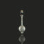 Front view of the 925 Sterling Silver Hanuman Gada Pendant showcasing its spiritual design.