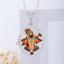 Front view of the Dwarkadhish Enamel 925 Silver Pendant, showing the detailed depiction of the deity with diamonds.