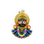 Front view of a 925 silver Jagannath pendant with vibrant red, yellow, and black Meenakari enamel work.