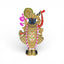 Front view of the 925 silver Shreenathji Murti showcasing intricate gold polish and colorful meena work.