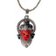 Front view of the 925 Sterling Silver Hanumanji Face Pendant featuring colorful Meena work details.