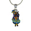 Front view of 925 sterling silver Shri Girdhar Lal Ji pendant with vibrant Meena enamel work by Alankar.