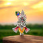 Front view of the 925 silver Little Krishna pendant with colorful enamel work, a divine Bal Gopal idol for blessings.