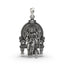 Front view of the 925 Silver Khodiyar Maa Pendant showcasing intricate detailing in pure sterling silver.