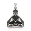 Front view of 925 sterling silver Lord Mahavir Swami pendant with intricate details.