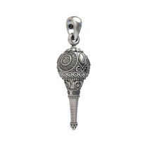 The back of the Silver Hanumanji Gada pendant, showing its hollow design for lightweight comfort in 925 silver.