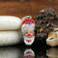 Front view of the 925 Silver Sarangpur Hanuman Pendant featuring detailed mina enamel work and diamond accents.