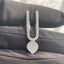 Front view of the 925 Sterling Silver ISKCON Tilak Pendant, showcasing its intricate design and diamond detail.
