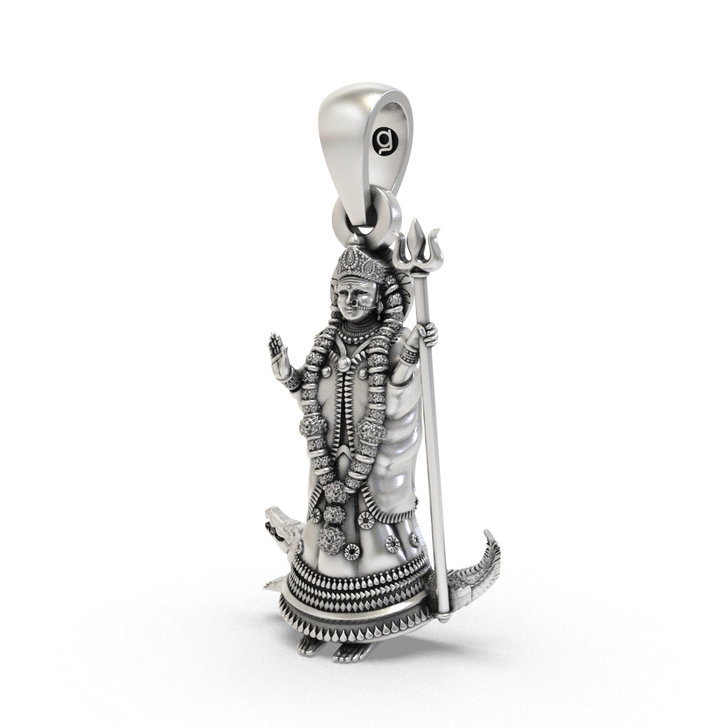925 Silver Khodiyar Maa Pendant | Inspired by Kagwad Khodaldham Idol Secondary image