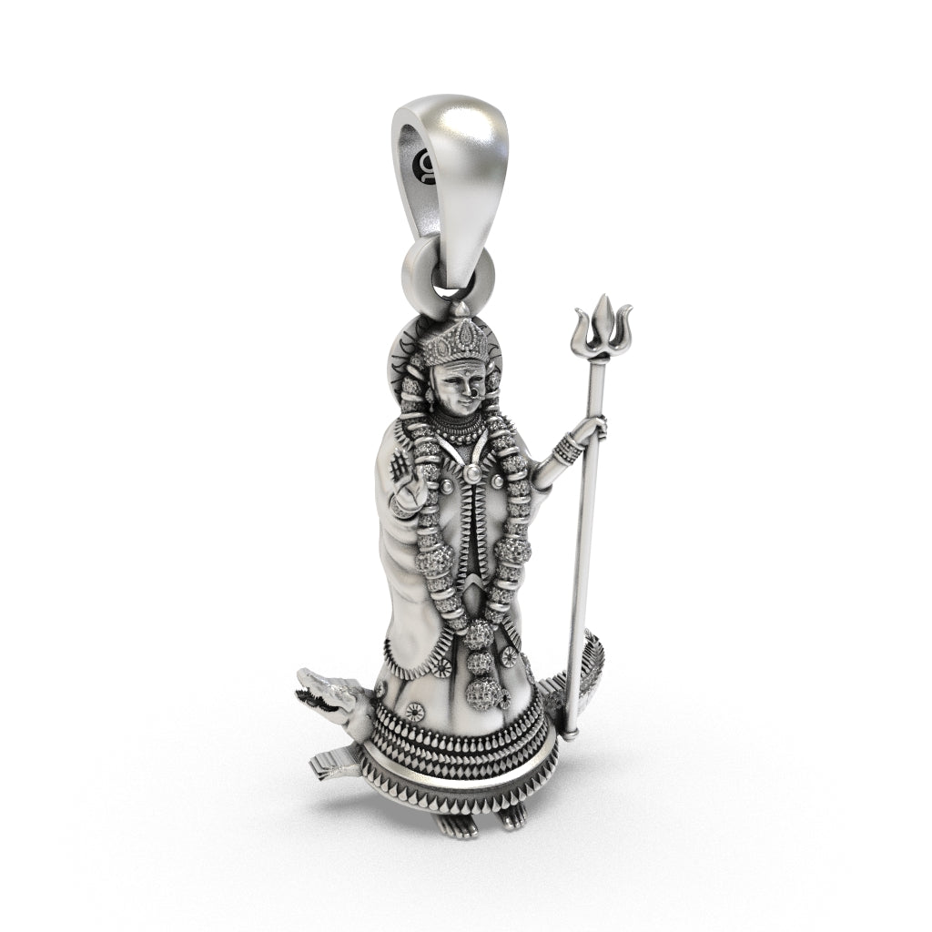 Khodaldham inspired Khodiyar Maa silver pendant