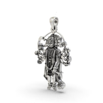 Oxidized Panchmukhi Hanumanji pendant in 925 silver
