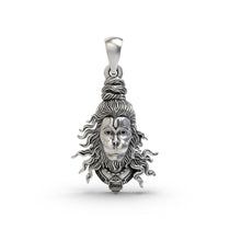 Front view of the oxidized 925 Silver Hanumanji Face Pendant, showing intricate details and a sacred design.