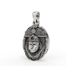 Handcrafted 925 silver Hanuman pendant angle
