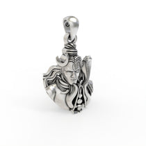 Side profile of the 925 silver Mahadev baby pendant showing its compact 16mm size.