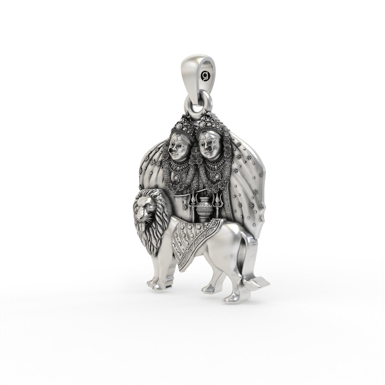 925 Silver Chamunda Maa Pendant Secondary image