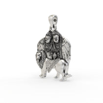 Handcrafted 925 silver Chamunda pendant angle