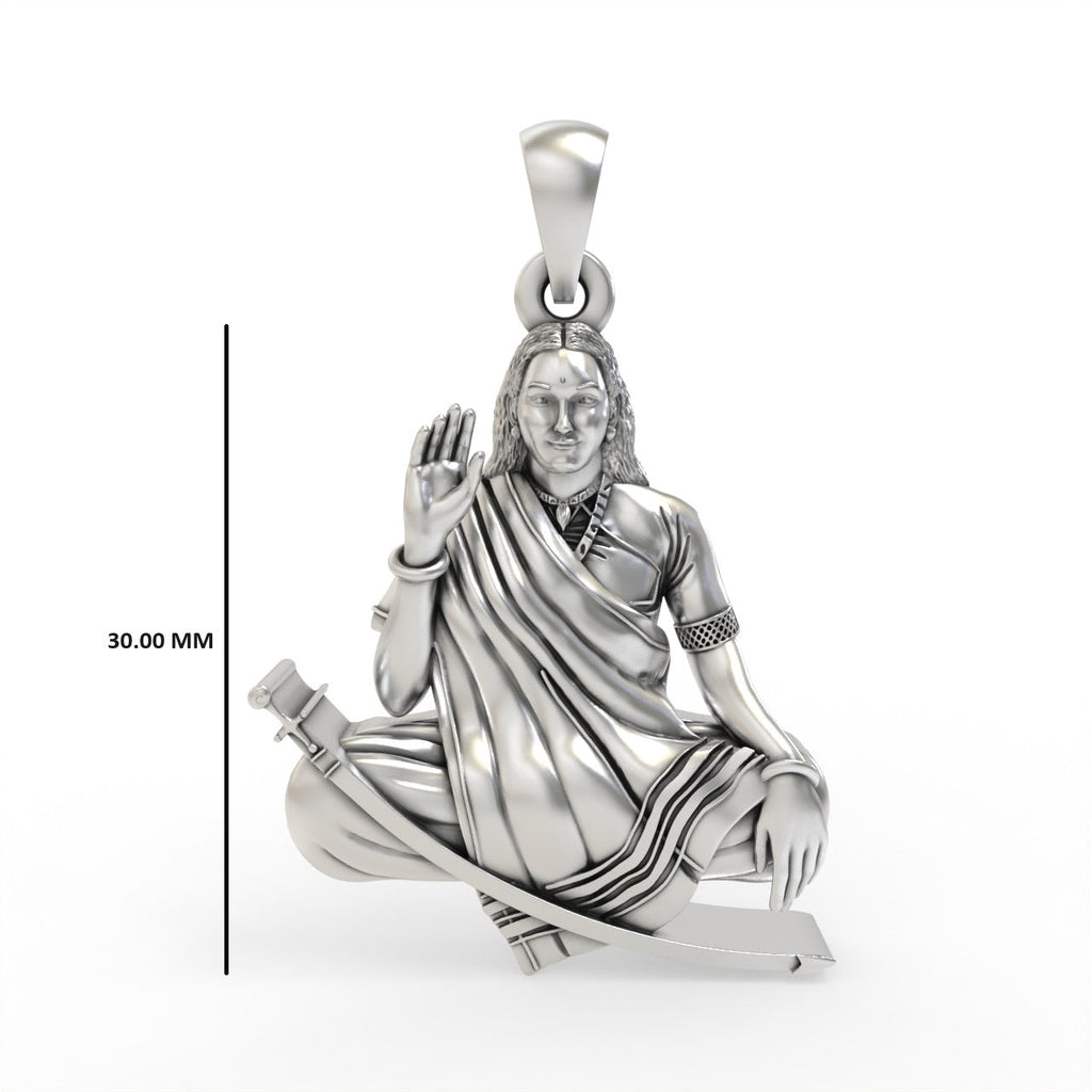 Oxidized silver Kuldevi pendant for puja