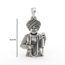 Jalaram Bapa locket in oxidized silver