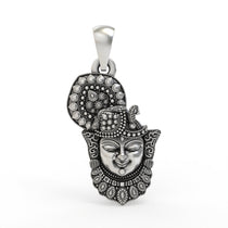925 silver Shrinathji face pendant front view