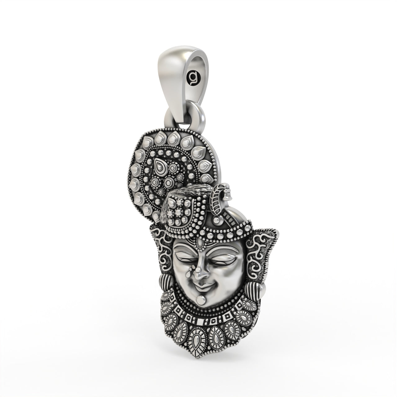 925 Silver Shrinathji Face Pendant | Krishna Locket Secondary image