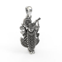 Handmade Nathdwara Krishna silver pendant