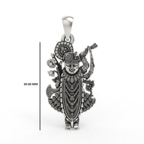Shrinathji locket in oxidized silver