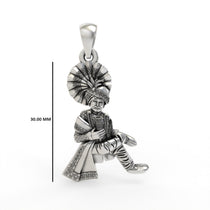 Mamadev locket in oxidized silver