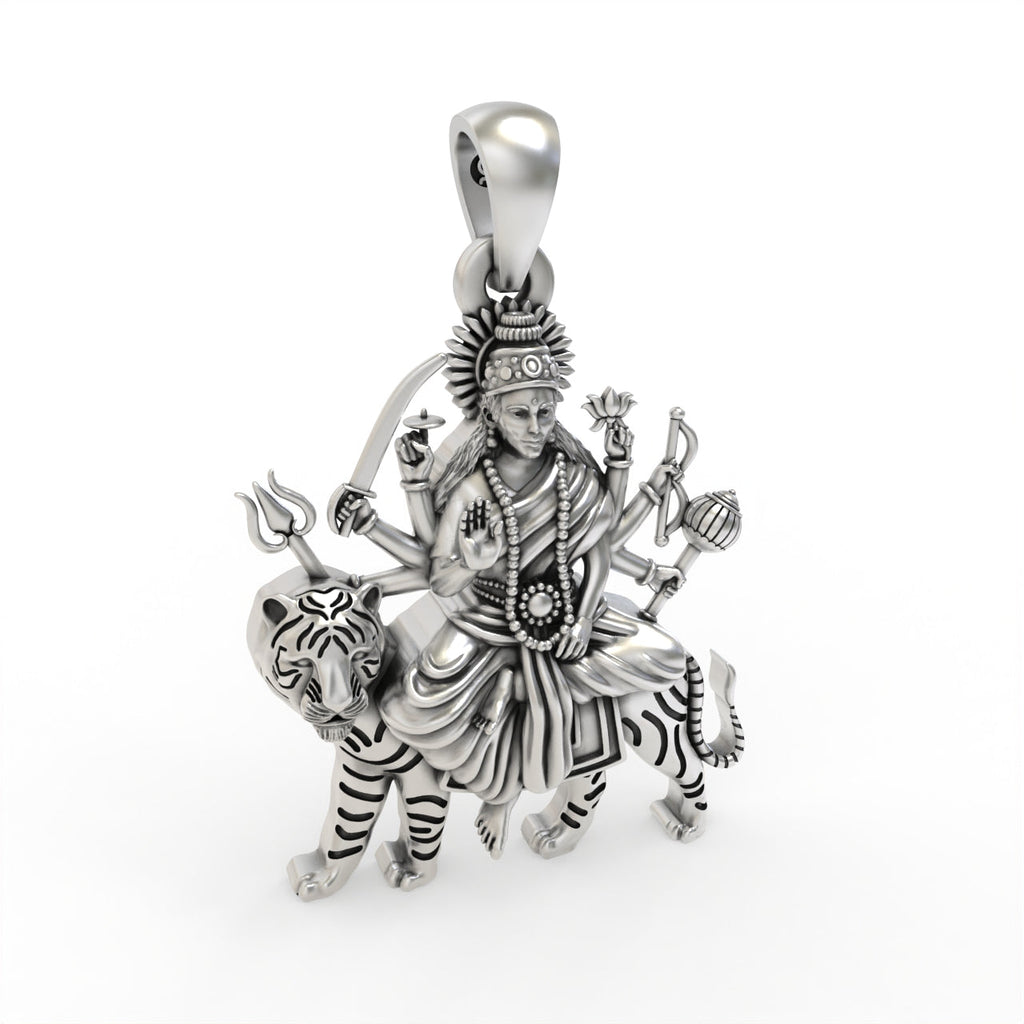 Handcrafted Ambe Maa pendant in 925 silver